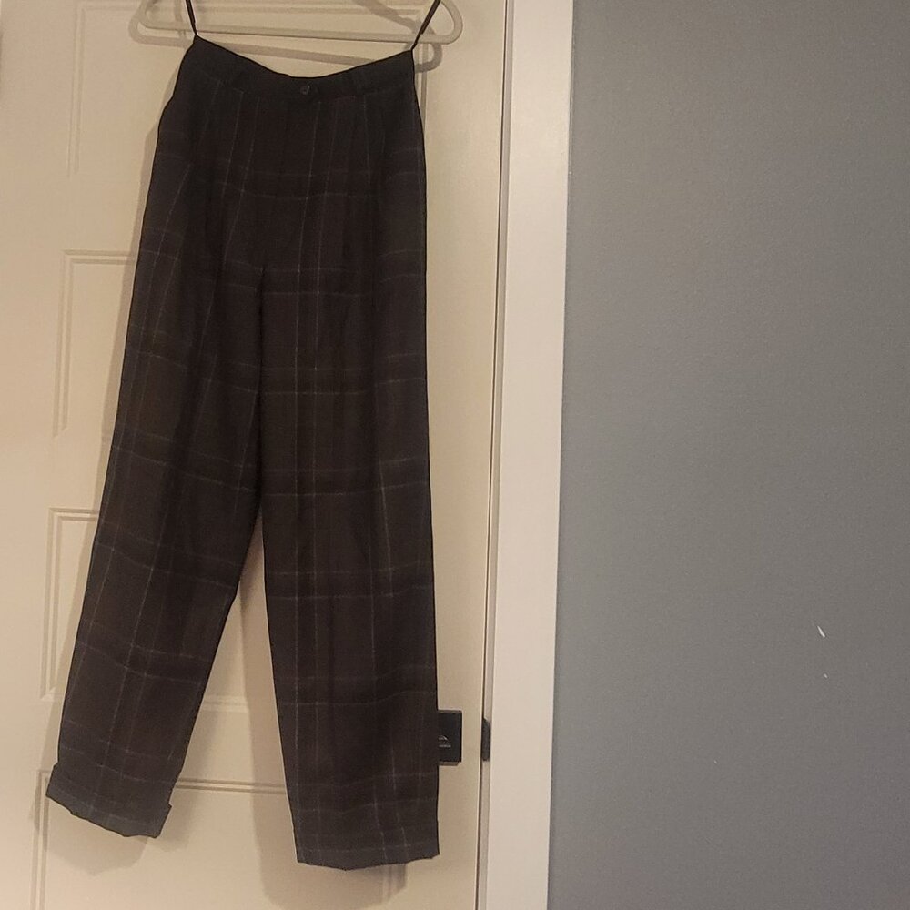 Ralph Lauren 100% Pure New Wool Women's Brown Plaid Dress Pants Size 4 - Picture 16 of 16